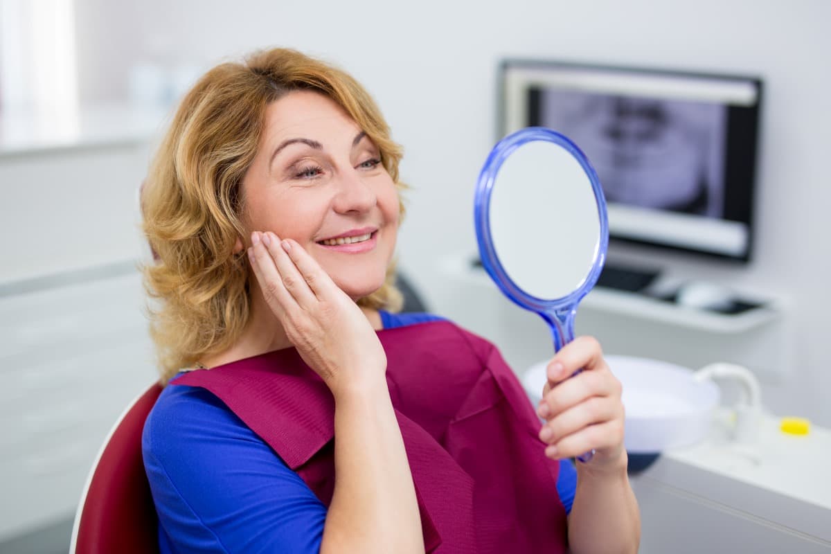 What Does Healthy, Firm Pink Gum Tissue Look Like Around a Fully Healed Dental Implant Post?